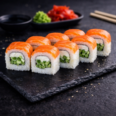 Ролл филадельфия с луком - Доставка суши, роллов, пиццы в Новосибирске